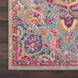 Nourison Passion PSN22 Machine Made Power-loomed Narrow Border Indoor Only Transitional Bohemian Rug Grey,Multi, Grey 100% Polypropylene 99446717580