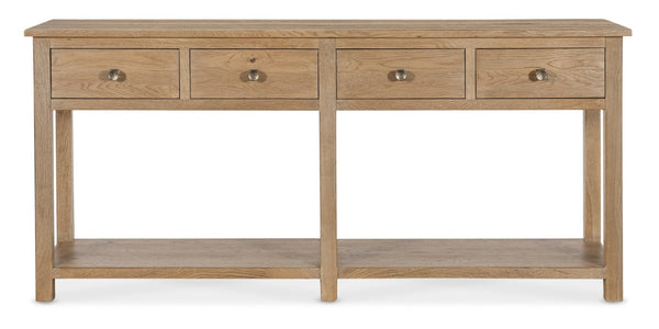 Hooker Furniture Driftwood Rustic Sideboard Buffet With Self-Closing Drawers, Removable Silverware Tray, Oak Finish Light Wood 6820-75900B-80