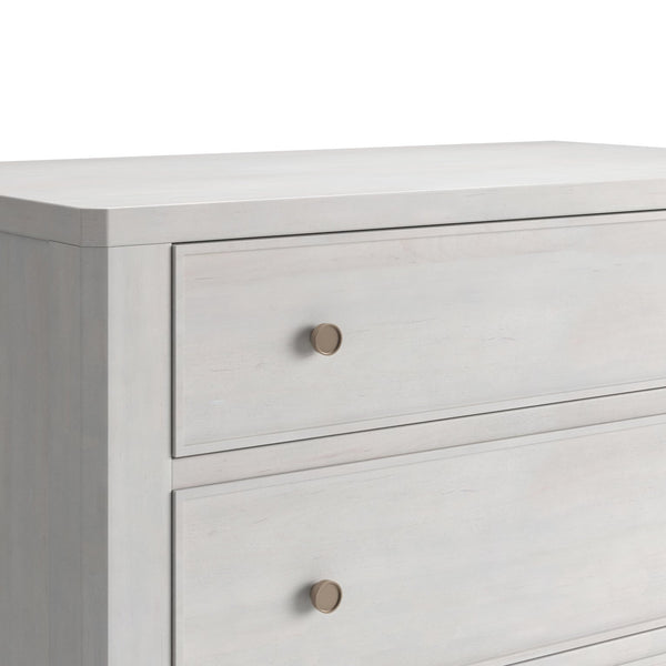 Mezzanine Nightstand - Vintage-Inspired Elegance with Three Drawers in Dove Gray Finish & Nickel Hardware