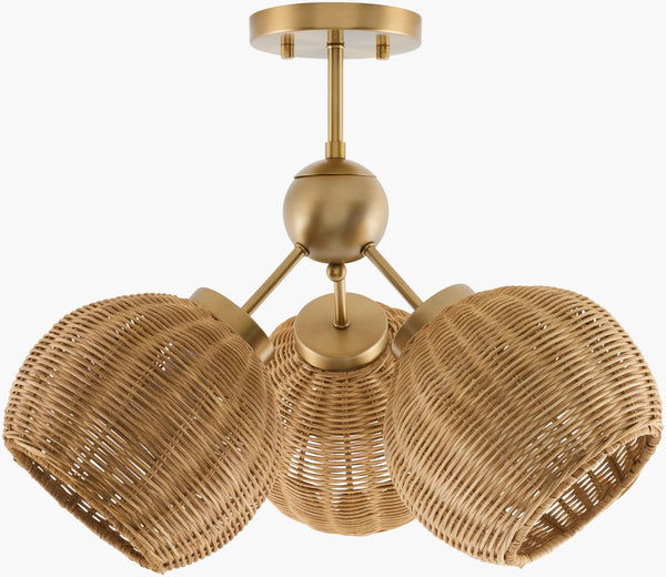 Livabliss Pawa Rattan Wrapped Iron Chandelier Bohemian Industrial Dining Entryway Statement Light PWA-001