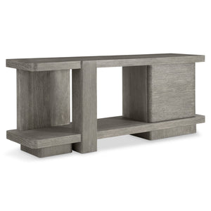 Bernhardt Bernhardt Monolith Entertainment Credenza With Wire-Brushed Oak Puma Finish, Asymmetrical Rustic Modern Design 343880