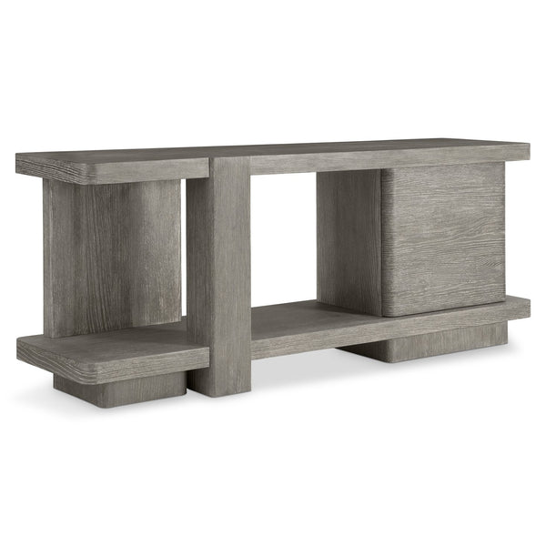 Bernhardt Bernhardt Monolith Entertainment Credenza With Wire-Brushed Oak Puma Finish, Asymmetrical Rustic Modern Design 343880