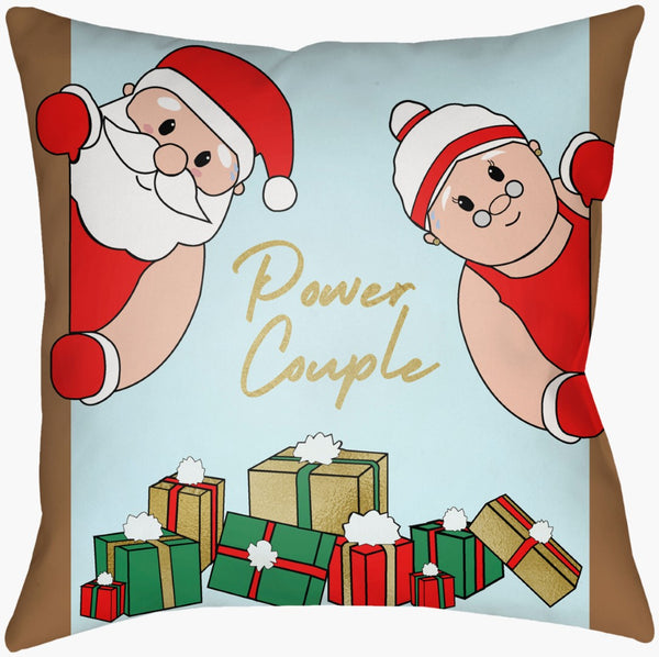 Livabliss Power Couple Woven Polyester Accent Pillow Rustic Farmhouse Charm for Any Room PWC001-1616