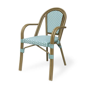 English Elm Bistro Wicker Outdoor Dining Chairs Set of Two with Rust Resistant Aluminum Frame Patio 72905.00LT