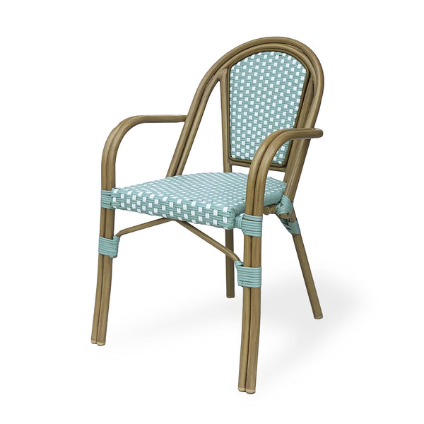 English Elm Bistro Wicker Outdoor Dining Chairs Set of Two with Rust Resistant Aluminum Frame Patio 72905.00LT