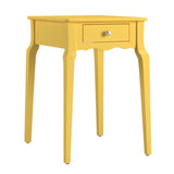 Homelegance By Top-Line Jessip 1-Drawer Wood Side Table Yellow Wood