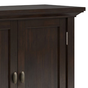 English Elm Redmond Low Storage Cabinet - Handcrafted Solid Wood In Rich Brunette Brown Finish, Elegant Design B136P159525-GIGA