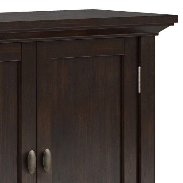 English Elm Redmond Low Storage Cabinet - Handcrafted Solid Wood In Rich Brunette Brown Finish, Elegant Design B136P159525-GIGA
