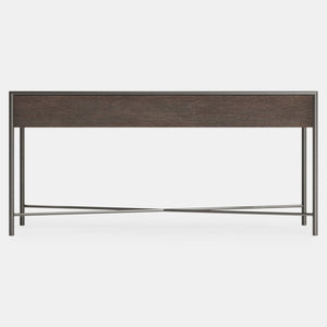 Bernhardt Bernhardt Outline Console Table With Wire-Brushed Oak Top & Sculptural Atra Steel Frame, 68" 360921