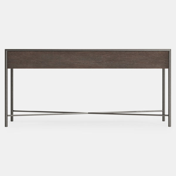 Bernhardt Bernhardt Outline Console Table With Wire-Brushed Oak Top & Sculptural Atra Steel Frame, 68" 360921