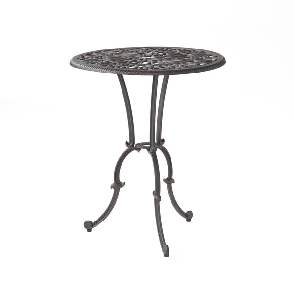 English Elm Charleston Cast Aluminum Outdoor Bistro Set Rust Resistant Copper Finish Patio Seating 50550.00COP