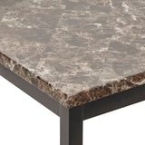 Homelegance By Top-Line Aristos 4-Person 48" Wide Faux Marble Top Dining Table Black Marble