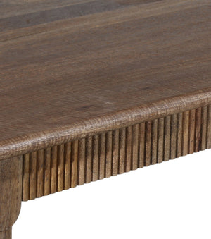 Porter Designs Porter Petra Solid Wood Dining Table - Elegant Retro French Design With Fluted Apron & Pin Legs Natural Wood 07-108-01-2345