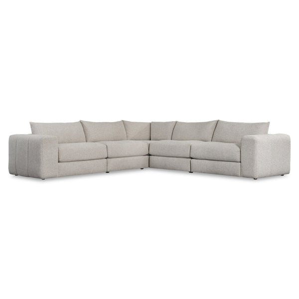 Bernhardt Bernhardt Vista 5-Piece Sectional Sofa — Plush Curved Corner Design, 9 Toss Pillows, Made-To-Order K2251