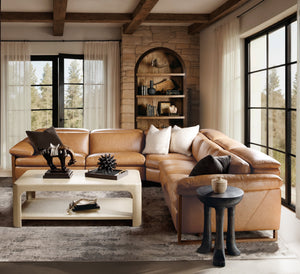Hooker Furniture Jericho Power Reclining Sectional Top-grain Leather Sleigh Frame Living Room SS461-5PC3-087