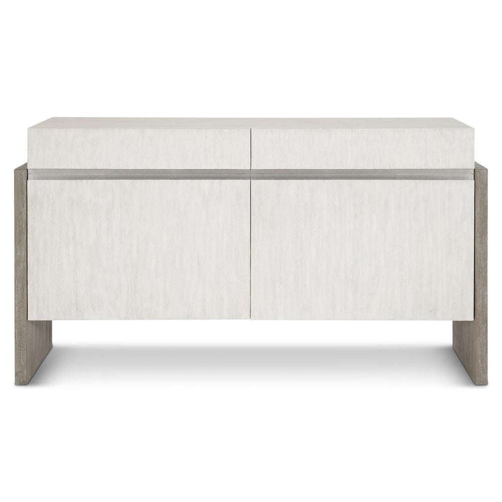 Bernhardt Bernhardt Two-Tone Foundations Buffet With Geometric Trim, Media Venting & Felt-Lined Drawer - 58" 306400