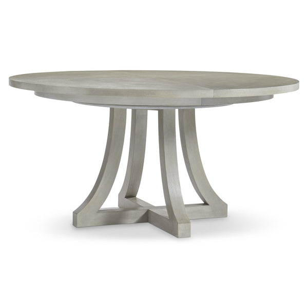 Bernhardt Bernhardt Cornelia Round Dining Table With Expanding 20" Leaf, Nebbia Ash Finish, Adjustable Glides K1947