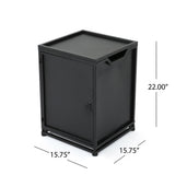 Christopher Knight Home® - Noble House - Anchorage Outdoor Metal Tank Holder Side Table, Matte Black