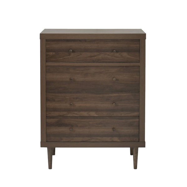English Elm Christopher Knight Home® - NORDIC Walnut 4-Drawer Chest with Faux Wood MDF & Rubberwood Legs — Durable, Stylish Storage, 31" W 71145.00WALN