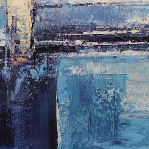 Pasargad Hand-Painted Coastal Landscape Oil Painting with Lighthouse - Tranquil Blue Canvas Art