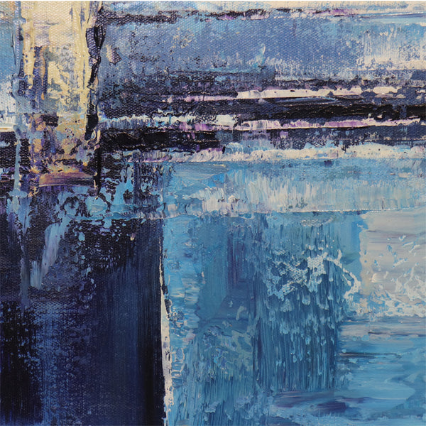 Pasargad Hand-Painted Coastal Landscape Oil Painting with Lighthouse - Tranquil Blue Canvas Art