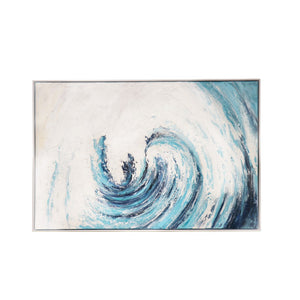 Pasargad Tidefall Hand-Painted Coastal Wave Canvas Art – Serene Ocean Beauty for Your Home Decor