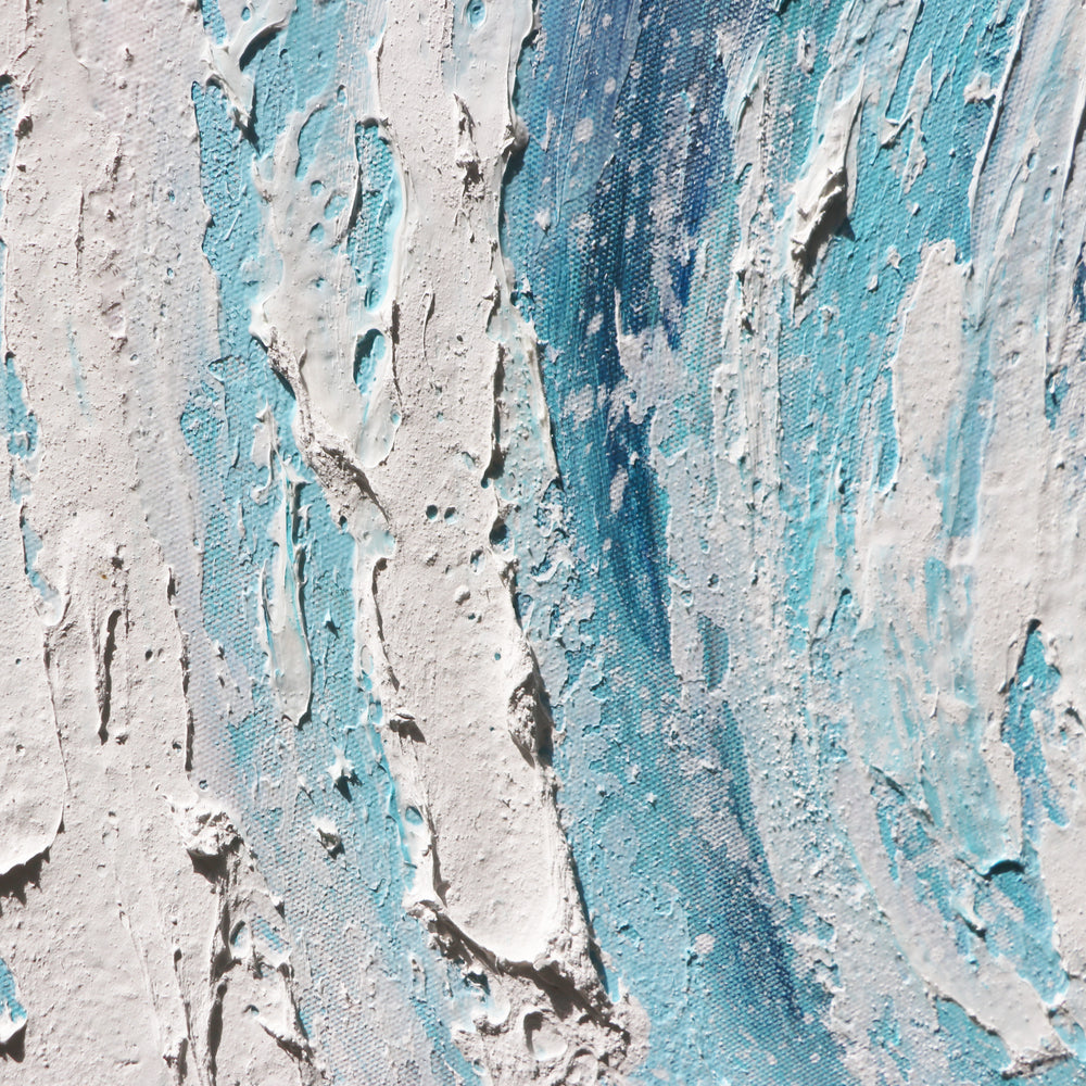 Pasargad Tidefall Hand-Painted Coastal Wave Canvas Art – Serene Ocean Beauty for Your Home Decor