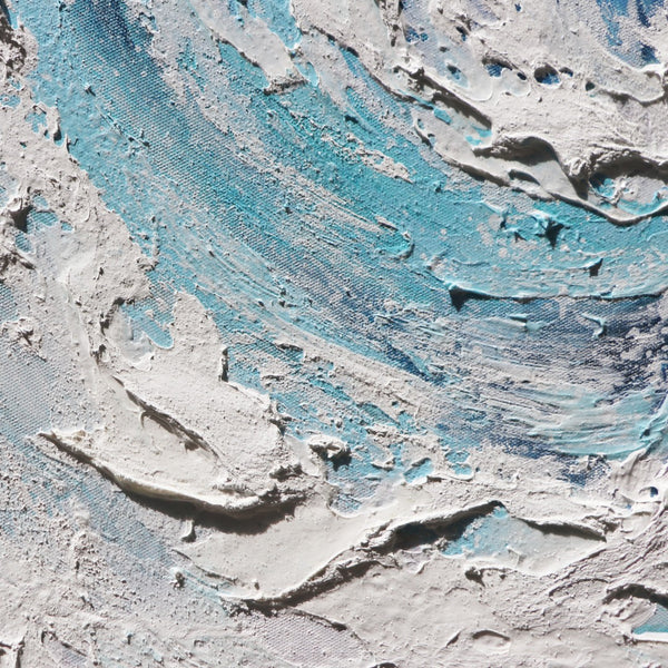 Pasargad Tidefall Hand-Painted Coastal Wave Canvas Art – Serene Ocean Beauty for Your Home Decor