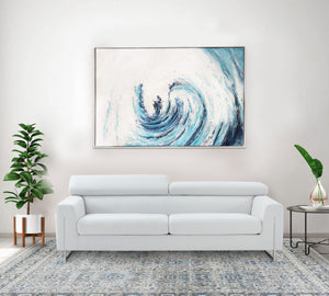 Pasargad Tidefall Hand-Painted Coastal Wave Canvas Art – Serene Ocean Beauty for Your Home Decor