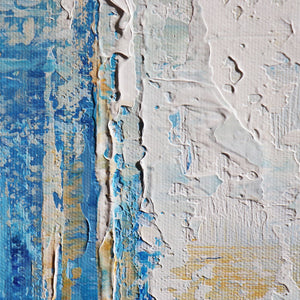 Pasargad Home Hand-Painted Blue & Multicolor Abstract Canvas Oil Painting – Vibrant Art Centerpiece