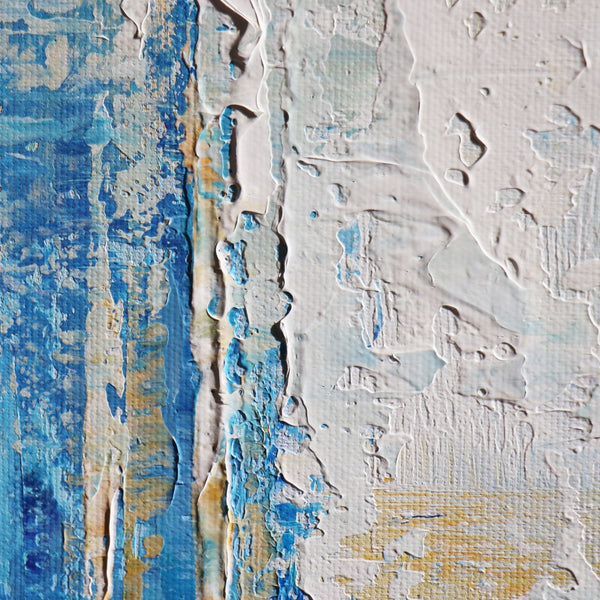 Pasargad Home Hand-Painted Blue & Multicolor Abstract Canvas Oil Painting – Vibrant Art Centerpiece