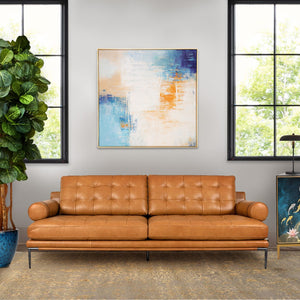 Pasargad Home Hand-Painted Blue & Multicolor Abstract Canvas Oil Painting – Vibrant Art Centerpiece