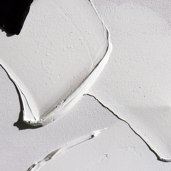 Pasargad Home Hand-Painted Black & White Minimalist Canvas Art for Modern, Sophisticated Spaces