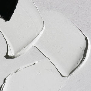 Pasargad Home Hand-Painted Black & White Minimalist Canvas Art for Modern, Sophisticated Spaces