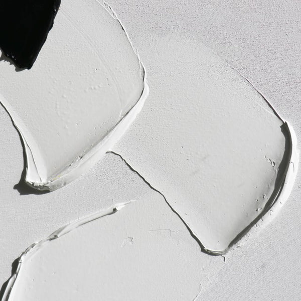 Pasargad Home Hand-Painted Black & White Minimalist Canvas Art for Modern, Sophisticated Spaces