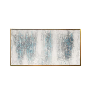 Pasargad Home Hand-Painted Abstract Oil Canvas Art with Gold Frame - Unique Modern Focal Point!