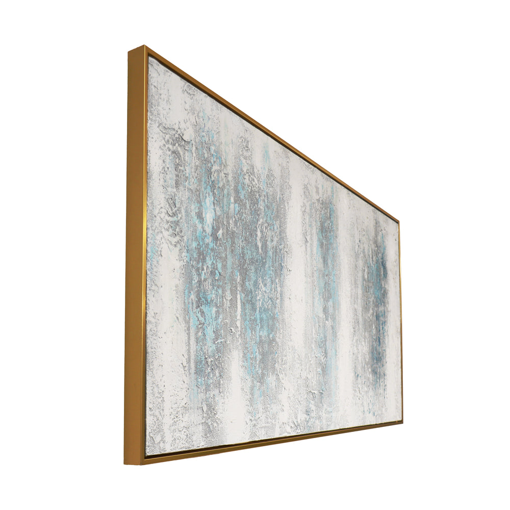 Pasargad Home Hand-Painted Abstract Oil Canvas Art with Gold Frame - Unique Modern Focal Point!