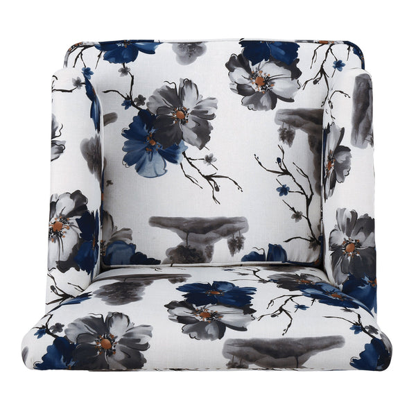 English Elm Christopher Knight Home® - HARRISON Tufted Floral Club Chair with Nailhead Trim, Plush Upholstery & Turned Birch Legs, Cozy Elegance 59082.00PRT