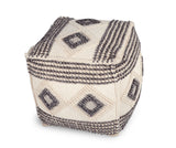 English Elm Steve Silver - Dalia - Square Handwoven Woolen Pouf - Beige