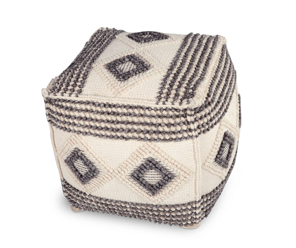 English Elm Steve Silver - Dalia Handwoven Square Woolen Pouf Beige — Cozy 21"x21"x20.75" Durable Mix-Fiber Cover, Thermocol Filling B081P157237