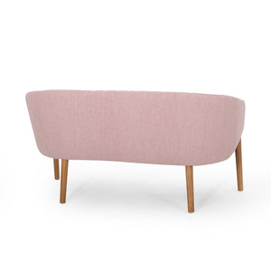 English Elm Loveseat Mid-century Modern Channel Tufted Upholstered Sofa with Rubberwood Tapered Legs 65780.00FLBLSH