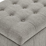 Homelegance By Top-Line Lyon Tufted Storage Bench Grey Polyester