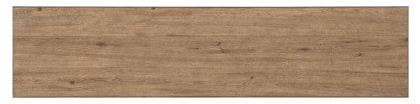 Hooker Furniture Vineyard Pecky Hickory Console Table With Wine-Barrel Pedestals, Two-Tone Sonoma & Napa Finish, 86" 6952-80351-80