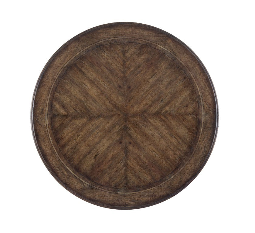 Hooker Furniture Rhapsody 60" Round Dining Table — Walnut Distressed Pedestal, Seats 6, Rustic-Classic Entertaining Charm Medium Wood 5070-75203
