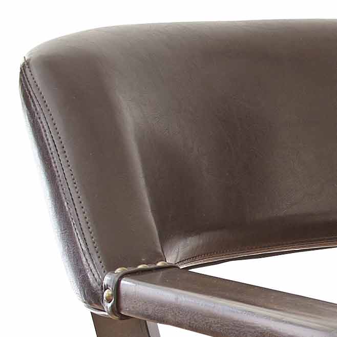 English Elm Steve Silver - Ruby Brown Swivel Arm Chair with Solid Wood Base, Vinyl Upholstery, Nailhead Trim, Wheels & Tilt Control B081P157519