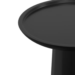 English Elm Dayton Handcrafted Wooden Accent Table with Sculptural Textured Finish — Multipurpose End or Side Table Black B136P158435