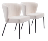 Aimee Dining Chair - Set of 2 Cream 109677 Zuo Modern