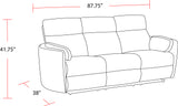 Parker House Parker Living Radius - Mega Grey Power Reclining Sofa Mega Grey 100% Polyester (S) MRAD#832P-MGGR