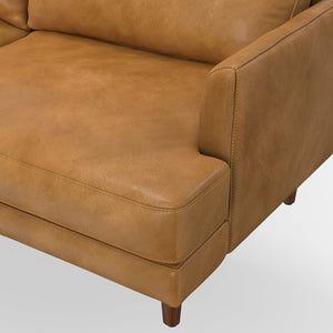 English Elm Livingston Mid-Century Modern 76" Sofa In Sienna Top-Grain Leather - Comfort Meets Elegance! B136P159623