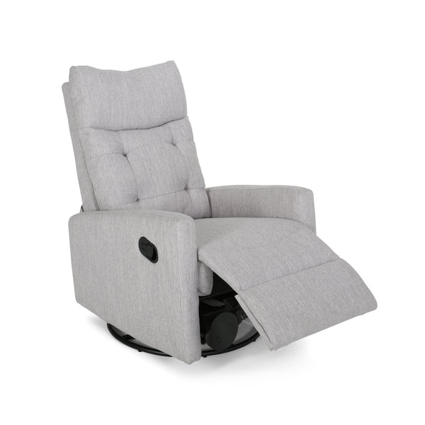 English Elm Christopher Knight Home® - Recliner Swivel Rocker with Glider Function, Push-Back Reclining Chair for Living Room & Nursery LIGHT GREY 65354.00LGRY